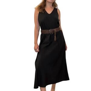 Vintage Black Slip Dress, medium